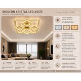 Prime Aydınlatma Kare 4+4'lü Ledli Gold Avize