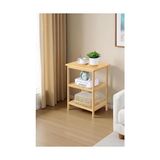 Prime Bambu 3 Raflı Komodin Yan Sehpa Şifonyer Düzenleyici Orta Sehpa DB-0024