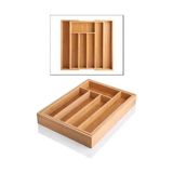 Prime Bambu Çekmece Düzenleyici, Çok Bölmeli, Kaşıklık - Kestane Akaju - Option-1