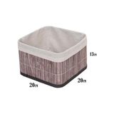 Prime Bambu Çok Amaçlı Saklama Kutusu Düzenleyici Kare Organizer, Dekoratif Bambu Düzenleyici Gri (20X20X13CM) - Çok Renkli