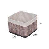 Prime Bambu Çok Amaçlı Saklama Kutusu Düzenleyici Kare Organizer, Dekoratif Bambu Düzenleyici Gri (20X20X13CM) - Option-1