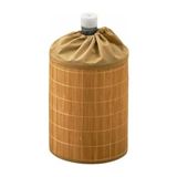 Prime Bambu Damacana Kılıfı – Doğal Hasır Görünümlü, Büzgülü Ağız Bezli Tasarım – 42X35 cm Bambu Kumaş – Estetik Su Damacanası Örtüsü – Şık ve Koruyucu Kılıf - 301 - Siyah - Option-1