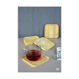 Prime Bambu Serisi 10 cm Genişlikte Kare 6'lı Çay Bardağı Altlığı - Kestane Akaju - Option-1