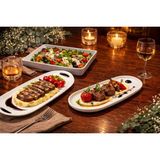 Prime Beyaz Sunum Tabağı Seti 6'lı Servis Tabağı Restoran Servis Tabak Seti, 6 Parça, 2 Oval 2 Tavuk Tabağı 2 Kare Tabak, Profesyonel Sunum Takımı - Option-1 - 51R-Turuncu