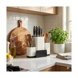 Prime Bıçak Organizeri ve Mutfak Gereçleri Düzenleyici – Çok Bölmeli Kaymaz Tabanlı Modern Bıçaklık, Ahşap ve Metal Bıçaklara Uygun Saklama Standı, Kaşık Spatula ve Kepçe Düzenleyici - -- - Option-1
