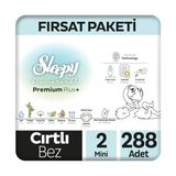 Prime Bio Natural Premium Plus Fırsat Paketi Bebek Bezi 2 Numara Mini 288 Adet - 0 - 1 Ay
