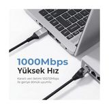 Prime Bix C6C01 Usb-C To 1000MBPS Gigabit Ethernet Dönüştürücü Cat6 Kablo 1 Metre Thunderbolt 3/4/5, Mac/windows/ipad/ Uyumlu - Option-1 - Ahşap