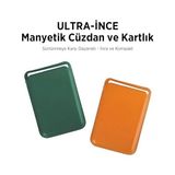 Prime Bix Tmw4 Magsafe Uyumlu Deri Cüzdan Manyetik Kartlık Standlı Katlanabilir Kahverengi - Option-1