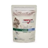 Prime Bonacibo Soslu Ciğerli Pouch Yetişkin Kedi Yaş Maması 85 gr x 12 Adet