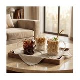 Prime Boncuk Desenli Borosilikat Cam Bardak, 350 ml Geniş Kapasite, Dayanıklı Yapı, Bulaşık Makinesinde Yıkanabilir, Ev Ofis Restoran Için Uygun Kulplu Kahve Espresso Sunum Bardağı - 0 - Siyah - Option-1