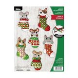 Prime Bucilla, Paws & Whiskers, Keçe Aplike 6 Parça Süs Yapma Seti, Tatil Kendin Yap Sanatları ve El Sanatları Için Mükemmel, 89701E - Option-1 - Ahşap