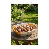 Prime Buffer Oval Çift Renkli Plastik Sepet, Ekmek ve Meyve Sepeti, Hasır Görünümlü, Yıkanabilir, Mutfak ve Banyo Düzenleyici, 28X20X8 Cm, 3 Parça - Kestane Akaju - Option-1