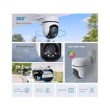 Prime C510W, 2k Dış Mekan Wi-Fi Güvenlik Kamerası, Hareket Tespit/takibi, 360°, IP65 Su Geçirmez, Renkli Gece Görüşü, Çift Yönlü Ses, Bulut/yerel Depolama, Sesli ve Işıklı Alarm - Ahşap