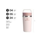 Prime Cafe To-Go Travel Mug Termos Bardak, Pembe Kuvars (Rose Quartz), 0.35 Litre - Option-1 - 0 - Siyah