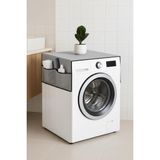 Prime Çamaşır Makinesi Koruyucu Örtü 4 Cepli Banyo Düzenleyici Organizer Su Geçirmez Örtü (Gri)