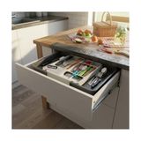 Prime Çekmece Içi Sürgülü Çatal Kaşık ve Bıçaklık Organizeri - Genişleyebilir Modüler Mutfak Düzenleyici (Açık 55 Cm, Kapalı 34 Cm) - Açık Gri ve Renk