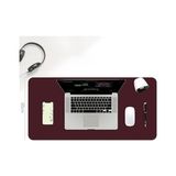 Prime Çift Renk Dikişli Pu Deri Masa Matı 80X40 cm Mousepad, Su Geçirmez Masa Sümeni, Çift Taraflı Kullanım, Dizüstü Bilgisayar/ofis/ev Için, Kaymaz Taban (Bordo ve Indigo Mavisi) - Option-1 - 0002 - Beyaz