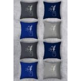 Prime Çift Tarafı Baskılı 43X43 Kırlent Kılıfı 8'li Set Kombini - Option-1