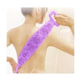 Prime Çift Taraflı, Silikon Duş, Banyo Sırt Lifi, Sırt Temizlik Palası, Fırçası (Uzunluk 70 Cm) (Mor)