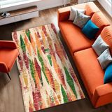 Prime Colorina Kadife Kaymaz Pamuk Tabanlı Yıkanabilir Antibakteriyel Salon Halısı 200X300 - 374-Yeşil