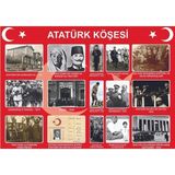 Prime Concept Atatürk Köşesi 1 (Vinil) 50X70 cm Renkli Dijital Baskı Modern Tasarım Okul Afişi - tek ebat