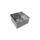 Prime Crauf El Yapımı Tek Gözlü 304 Paslanmaz Çelik Eviye (Inox, 44 cm x 44 Cm)