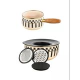 Prime Cream 5 Parça Rendeli Saklama Ve Karıştırma Kabı – 24 Cm Ve Emaye Sosluk Sütlük 14 Cm