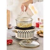 Prime Cream Emaye Kızartma Tenceresi – 22 cm - Krem