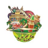 Prime Cubicfun 3D 64 Parça Puzzle Las Vegas Şehir Kompozisyonu - 001-Renkli - 100 x 100 cm
