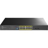 Prime Cudy GS1020PS2 16 Port Gigabit 200W 250M Poe+, Gigabit Sfp, Cctv, Vlan Metal Switch - Option-1 - Beyaz