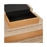Prime Deco 79 Kumaş Dekoratif Kutu Chevron Desenli Sahte Kitap Saklama Kitabı Şekilli Kutular Krem Vurgulu, 4'lü Dekoratif Hatıra Kutusu Seti 38,1 Cm, 30,4 Cm, 9 Cm, 15,2 cm Y, Bej - Option-1