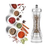 Prime Değirmen Karabiber Tuz Değirmeni Lüx Akrilik Tuzluk Karabiberlik Değirmen Öğütücü Seramik 16 cm - Acı Kahve - Option-1