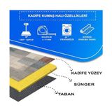 Prime Dizayn Apelia Kadife Pamuk Tabanlı Yıkanabilen Kaydırmaz Antibakteriyel Salon Halısı 140X200 - 374-Yeşil