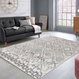 Prime Dizayn Blackshade Desenli Kadife Pamuk Tabanlı Yıkanabilen Kaydırmaz Antibakteriyel Salon Halısı 200X300 - 374-Yeşil