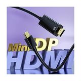 Prime Dm CHB039 4K 30Hz Mini Displayport To HDMI Görüntü Aktarma Kablosu 1.8 Metre - Option-1 - Ahşap