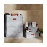 Prime Dodie Keçe Çamaşır Sepeti Açık Gri 29.5X37.5X52.5 - Option-1 - 0 Siyah