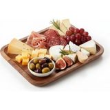 Prime Doğal Akasya Ağacından Sunum Tabağı, Akasya Meze Tabağı, Peynir Sunum Tabağı, Akasya Salata Tabağı (23CM*17CM*1.5CM) - Option-1 - 51R-Turuncu