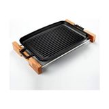 Prime Döküm Grill Tepsi, Izgara Yüzeyli, Metal Kulplu, Ahşap Standlı, 31X42CM - 1 Adet
