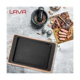 Prime Döküm Servis Tabağı 36X24 cm Ahşap Altlıklı - Lv As 173 - Option-1 - 51R-Turuncu