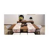 Prime Dokuma Dekoratif Runner 45X140 cm | Pembe Çiçekli Desenli - Option-1 - 0 - Siyah