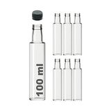 Prime Dorika Şeffaf 100 ml Sızdırmaz Kapaklı Boş Cam Şişe 6 Adet - Option-1