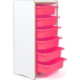 Prime Dükkan 6 Çekmeceli Çocuk Oyuncak ve Aktivite Dolabı,beyaz-Pembe 18MM Mdf
