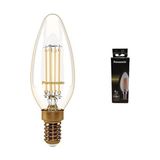 Prime E14 LED Filament Lamba, Sarı Işık (2000K), 4W, 360 Lümen + E14 LED Filament Lamba,sarı Işık (2700K), 4W, 470 Lümen, Clear - 0,5 W - Altın