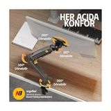 Prime Ergoflex Nb F80 Ergonomic Profosyonel 17-32INCH Monitör Standı 2026 Versiyon (Charcoal) - 1BW-Beyaz