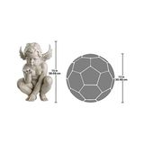Prime EU4360 Life's Mysteries Cherub Bahçe Heykeli, 38 Cm, Poliresin, Antik Taş - 0 - Siyah - Option-1