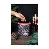 Prime Evle- Desenli Yuvarlak Metal Saklama Kabı, Erzak Saklama Kabı - Organizer Kutu 14 cm x 15 cm (Alices) - 0 Siyah - Option-1