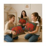 Prime Fil Desenli Dekoratif Kırlent Kılıfı 45X45 cm – 4’lü Set | Dijital Baskı, Yumuşak Mikrofiber Kumaş, Gizli Fermuarlı | Renkli Etnik Yastık Kılıfı Ev Dekoru Için - Option-1 - 001-Renkli