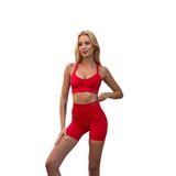 Prime FIT - Kırmızı Yüksek Bel Seamless Push-Up Toparlayıcı Şort Tayt (Kırmızı, L)