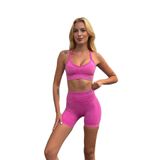 Prime FIT - Pembe Yüksek Bel Seamless Push-Up Toparlayıcı Şort Tayt (Pembe, XS)