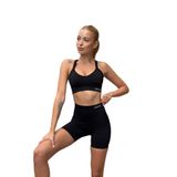 Prime FIT - Siyah Çapraz Askılı Destekli Seamless Bra Sporcu Sütyeni (Siyah, XS)